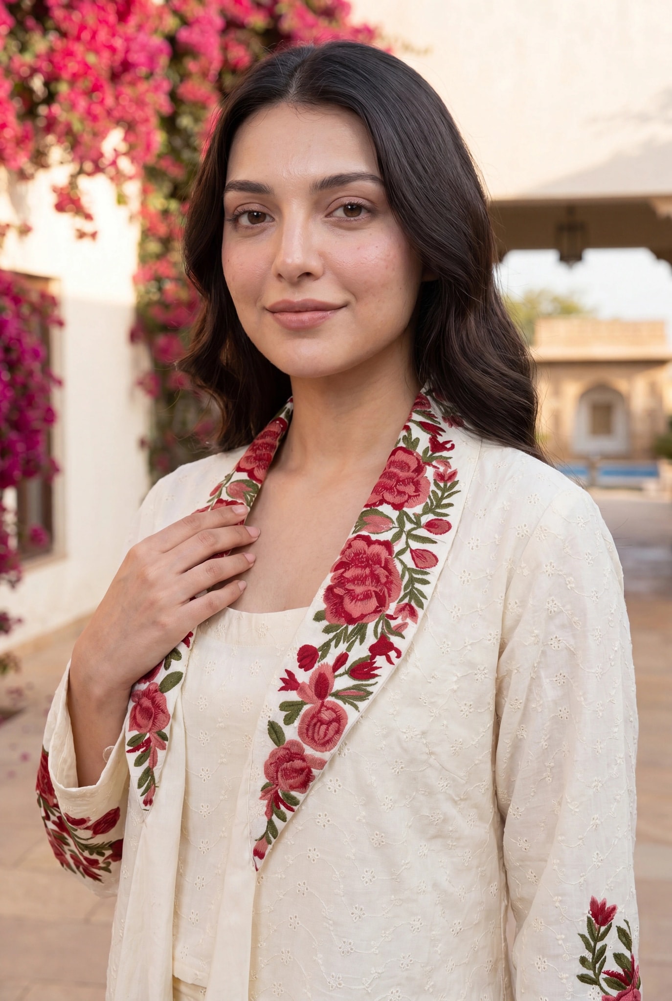 Ivory Rose Garden 3 Pc Co-ord  Set - alternate view